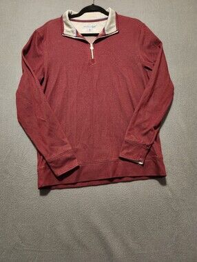 Twillory Sweater Men Size Medium Red Quarter Zip Performance Tailored Fit
